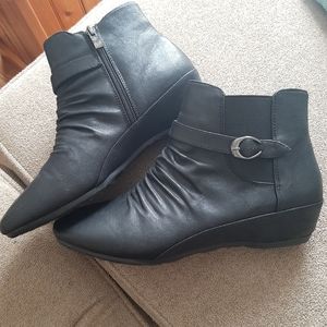 Black zip up booties
